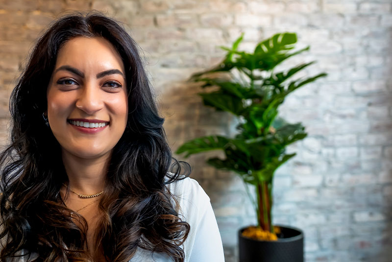 Woman smiling